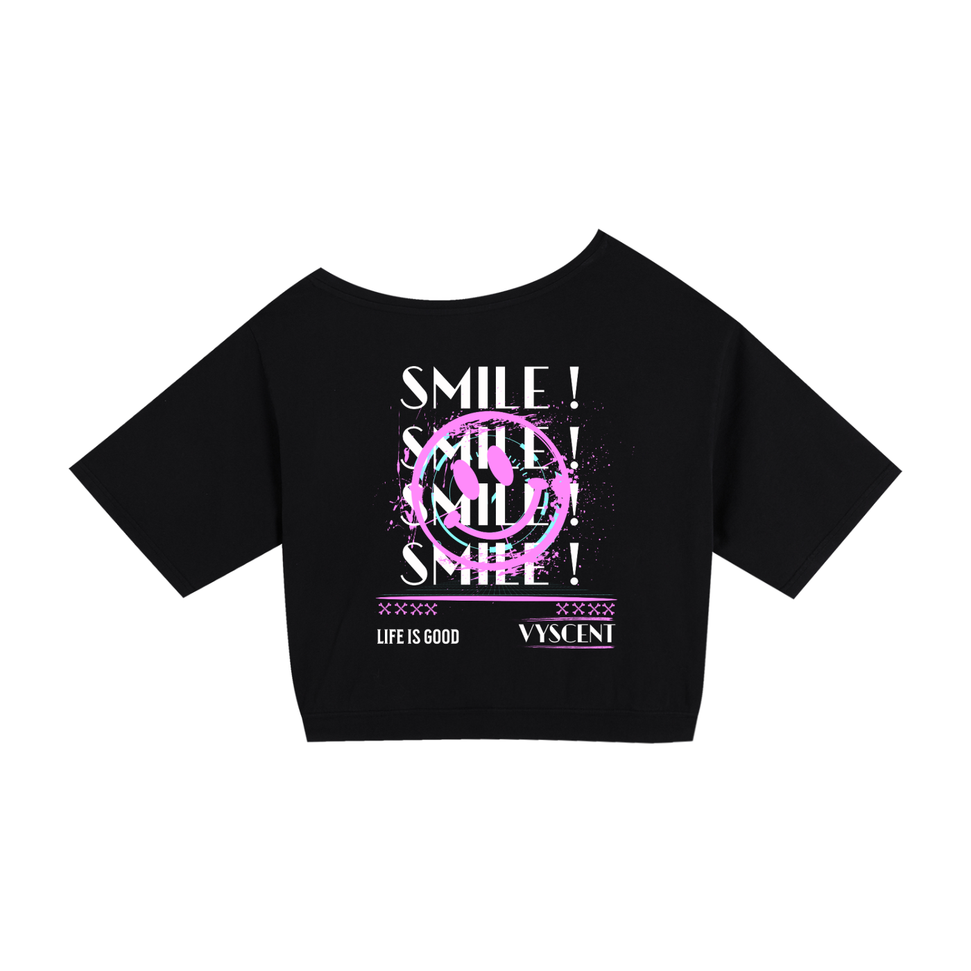 Off Shoulder SMILE Oversized T-Shirt