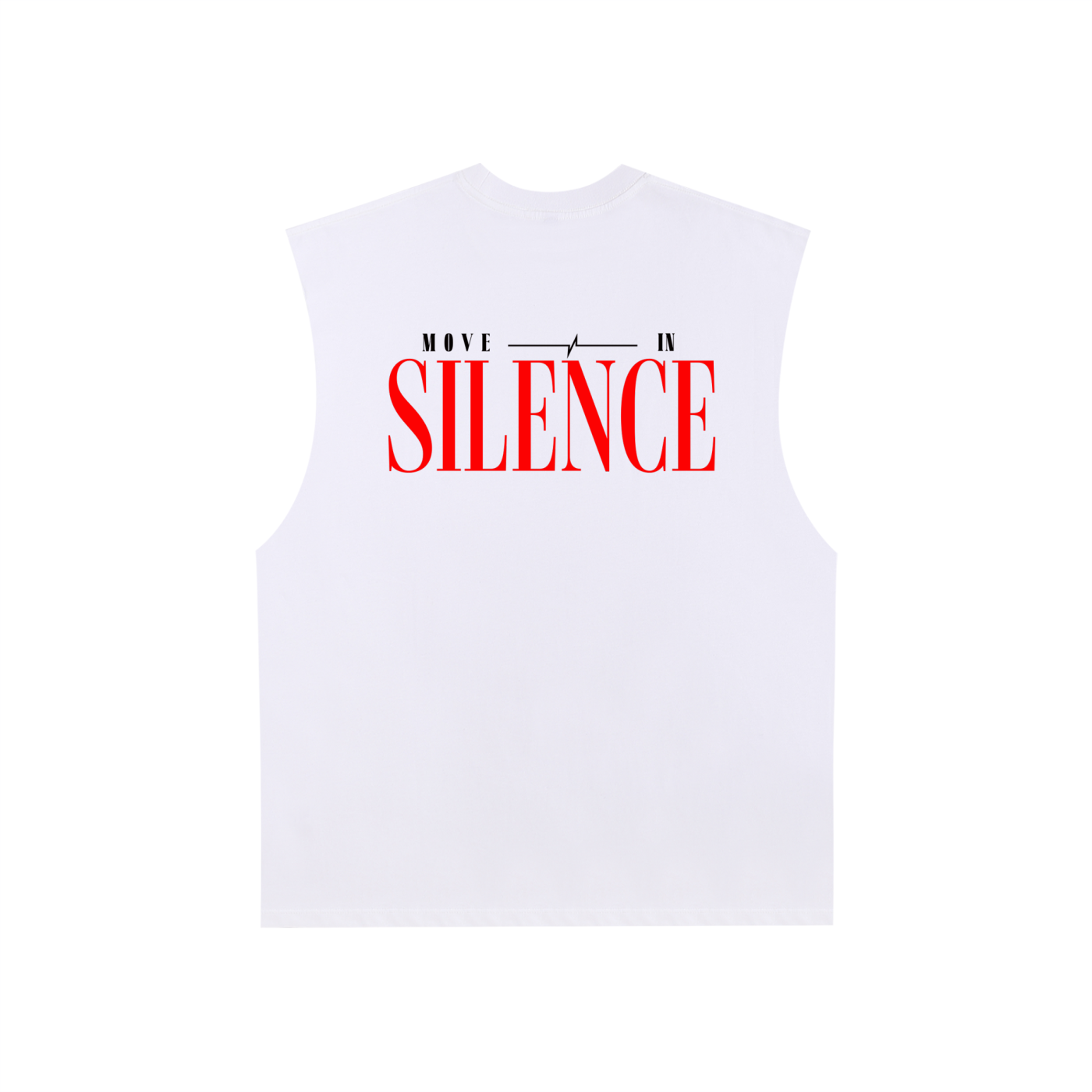 Raw Edge Cotton Tank Top – "Move in Silence"
