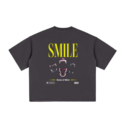 Vintage Washed Boxy Tee – “Smile”
