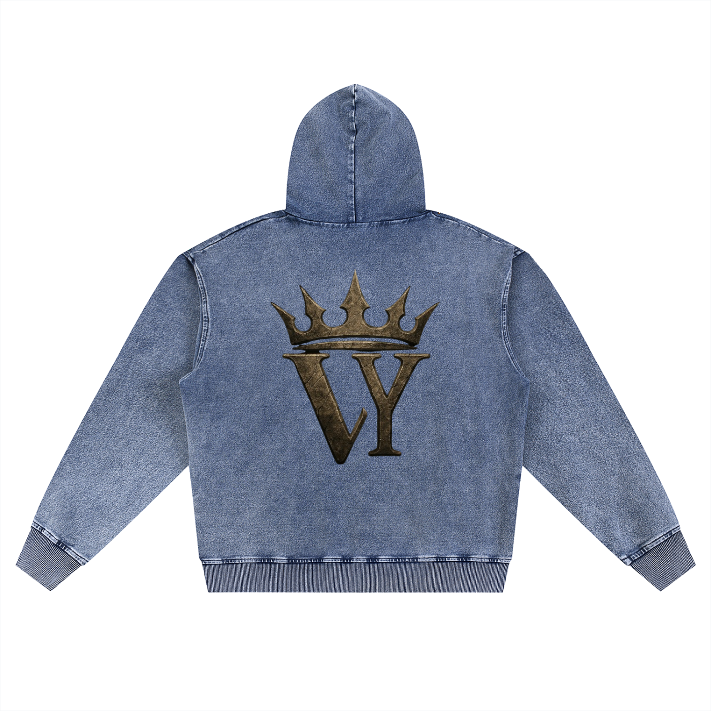 Snow Wash Oversized Zip-Up Hoodie