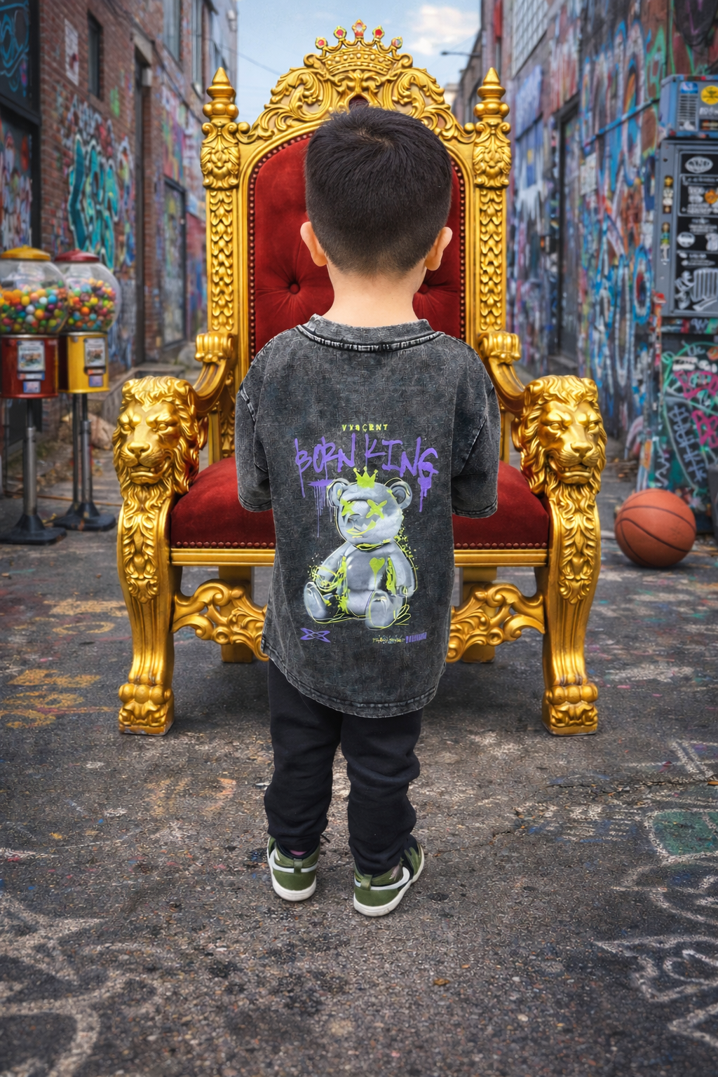 Kids "Born King" Oversized T-Shirt