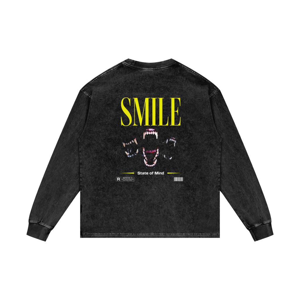 Smile Oversized Long Sleeve T-Shirt
