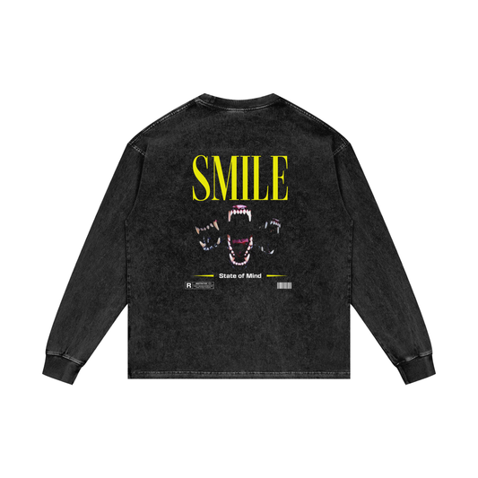Smile Oversized Long Sleeve T-Shirt