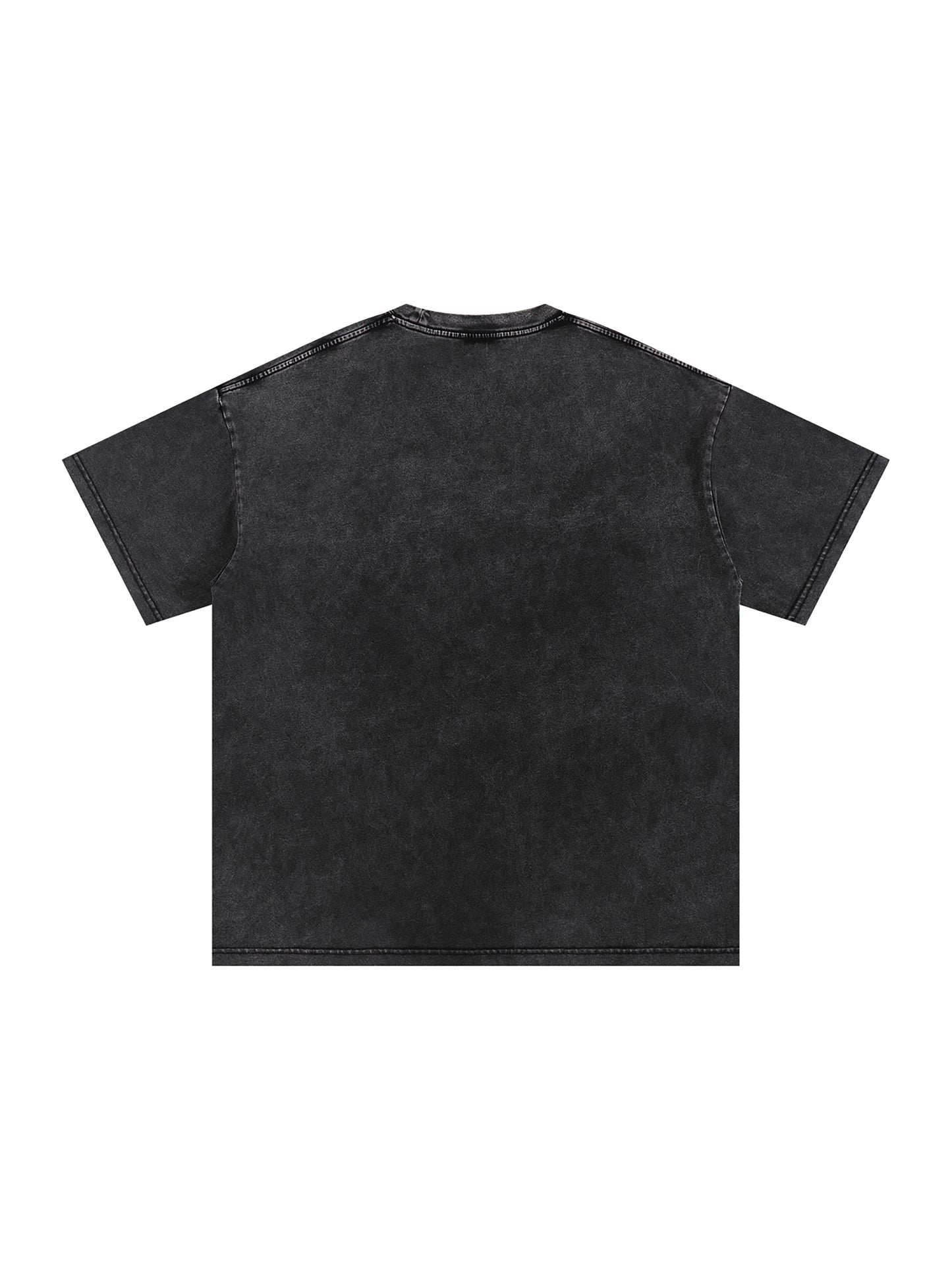 Acid Wash Vyscent Oversized Casual Tee- Black